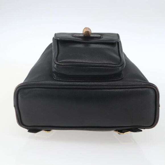 GUCCI Bamboo Backpack Leather Black Gold 003 1956 0030 Auth ka1325 main image 4